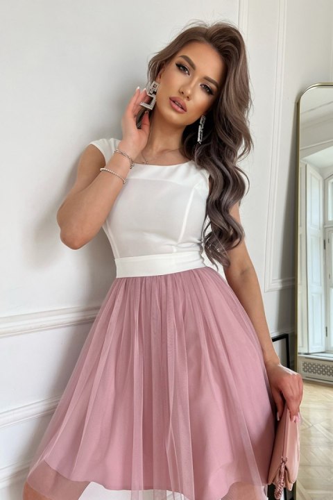Sukienka Model 283-36 Ecru/Dirty_Pink - Bicotone - 40 Sukienka Model 283-36 Ecru/Dirty_Pink - Bicotone - 40