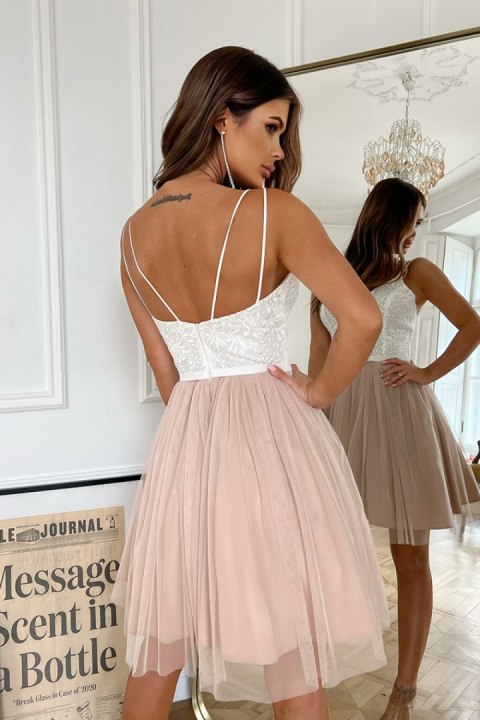 Sukienka Model 285-34 Ecru/Beige - Bicotone - 40 Sukienka Model 285-34 Ecru/Beige - Bicotone - 40