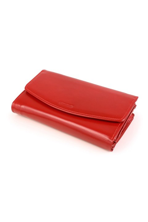 Duży skórzany portfel damski PPD6 Red - Verosoft - uniwersalny