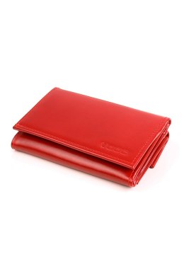 Mały skórzany portfel damski PPD4 Red - Verosoft - uniwersalny