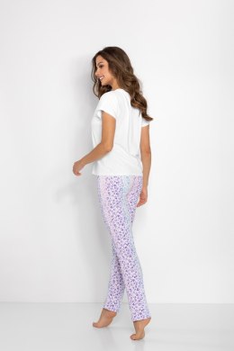 Piżama Damska Model Coco White/Lila - Momenti Per Me - L