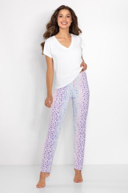 Piżama Damska Model Coco White/Lila - Momenti Per Me - XL