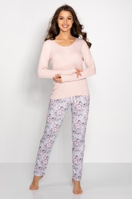 Piżama Damska Model Margarita Pink/Grey - Momenti Per Me - L
