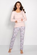 Piżama Damska Model Margarita Pink/Grey - Momenti Per Me - M Piżama Damska Model Margarita Pink/Grey - Momenti Per Me - M