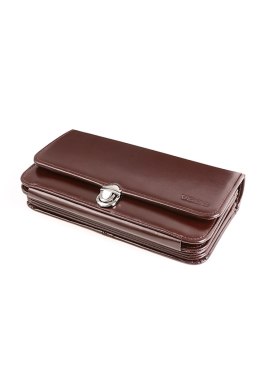 Portfel skórzany damski z rączką PPD1 Brown - Verosoft - uniwersalny