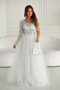 Sukienka Model 303-03 Grey - Bicotone - 40 Sukienka Model 303-03 Grey - Bicotone - 40
