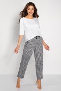 Piżama Damska Model Alexandra White/Black - Momenti Per Me - XL