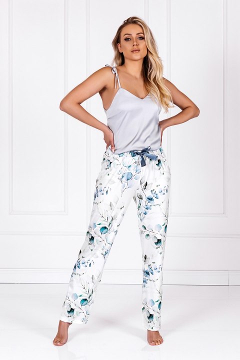 Piżama Damska Model Camila Silver/ Off White - Momenti Per Me - S Piżama Damska Model Camila Silver/ Off White - Momenti Per Me - S