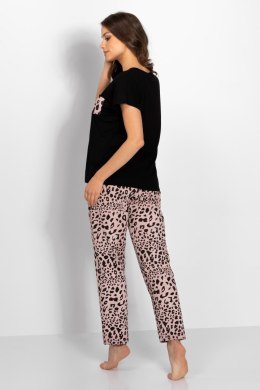 Piżama Damska Model Cathy Black/Pink - Momenti Per Me - XL