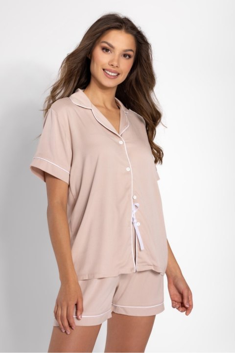 Piżama Damska Model Chantal Beige - Momenti Per Me - L