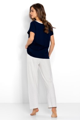 Piżama Damska Model Cindy Navy/Ecru - Momenti Per Me - XL