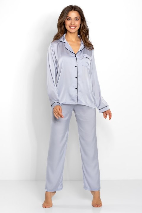 Piżama Damska Model Classic Look Silver - Momenti Per Me - L Piżama Damska Model Classic Look Silver - Momenti Per Me - L
