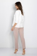 Piżama Damska Model Eliza Ecru/Powder Pink - Momenti Per Me - M