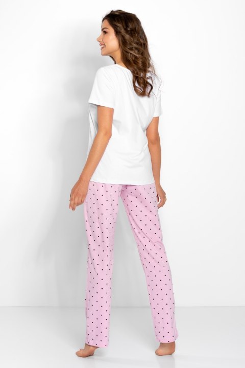 Piżama Damska Model Flawless White/Pink - Momenti Per Me - L Piżama Damska Model Flawless White/Pink - Momenti Per Me - L