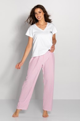 Piżama Damska Model Jennifer White/Pink - Momenti Per Me - L