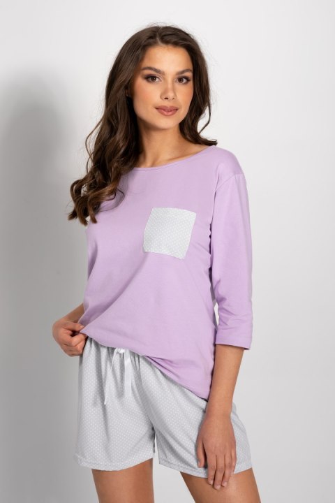 Piżama Damska Model Lily Lila/Grey - Momenti Per Me - XL