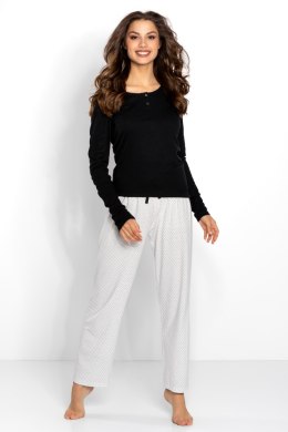 Piżama Damska Model Naomi Black/Ecru - Momenti Per Me - XL