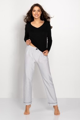 Piżama Damska Model Simple Beauty Black/Grey - Momenti Per Me - M