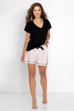 Piżama Damska Model Venus Black/Beige - Momenti Per Me - s
