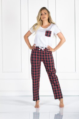 Piżama Damska Model Vivienne White/Red - Momenti Per Me - s