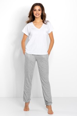 Piżama Komplet Model Chill Out White/Grey - Momenti Per Me - L