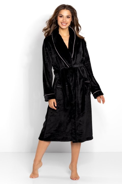 Szlafrok Damski Model Charlotte Black - Momenti Per Me - XL Szlafrok Damski Model Charlotte Black - Momenti Per Me - XL