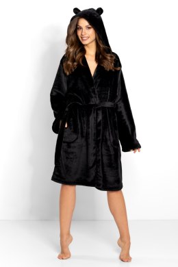 Szlafrok Damski Model Kitty Black - Momenti Per Me - XL