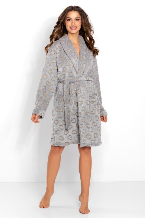 Szlafrok Damski Model Luna Grey - Momenti Per Me - XL Szlafrok Damski Model Luna Grey - Momenti Per Me - XL