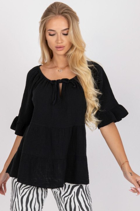 Bluzka Model TW-BZ-BI-90013.27X Black - Och Bella - L