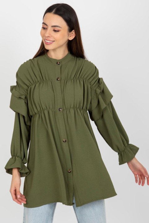 Koszula Damska Model TW-KS-BI-2021745.13X Khaki - Och Bella - L