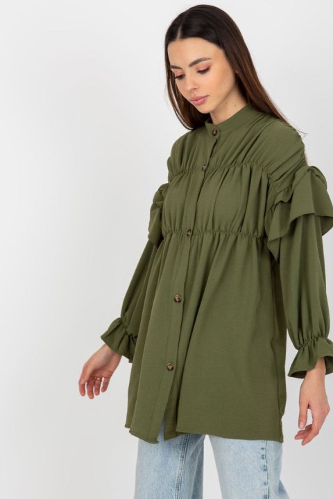 Koszula Damska Model TW-KS-BI-2021745.13X Khaki - Och Bella - M Koszula Damska Model TW-KS-BI-2021745.13X Khaki - Och Bella - M