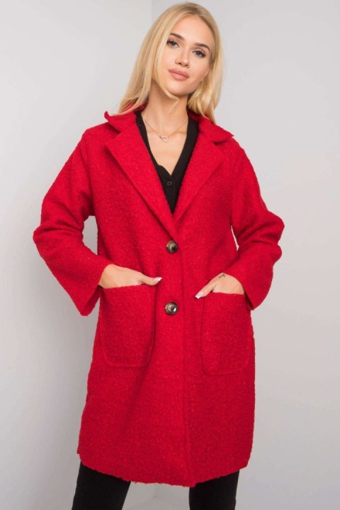 Płaszcz Damski Model TW-PL-BI-21717.40P Red - Och Bella - uniwersalny