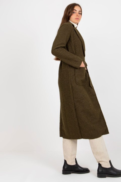 Płaszcz Damski Model TW-PL-BI-5220.63 Khaki - Och Bella - uniwersalny Płaszcz Damski Model TW-PL-BI-5220.63 Khaki - Och Bella - uniwersalny
