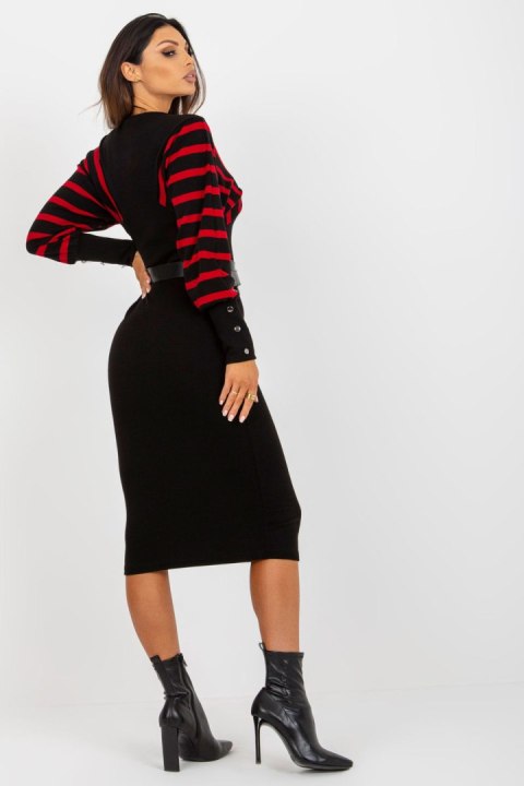Sukienka Model TW-SK-BE-1540.22 Balck/Red - Och Bella - S Sukienka Model TW-SK-BE-1540.22 Balck/Red - Och Bella - S