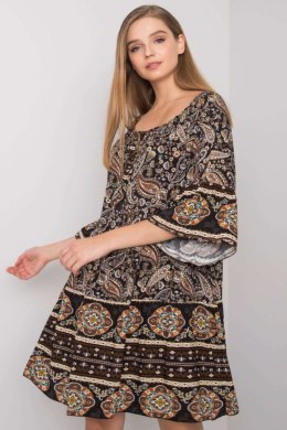 Sukienka Model TW-SK-BI-H3004.37X Black/Beige - Och Bella - uniwersalny