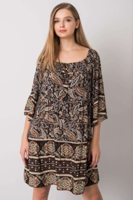 Sukienka Model TW-SK-BI-H3004.37X Black/Beige - Och Bella - uniwersalny