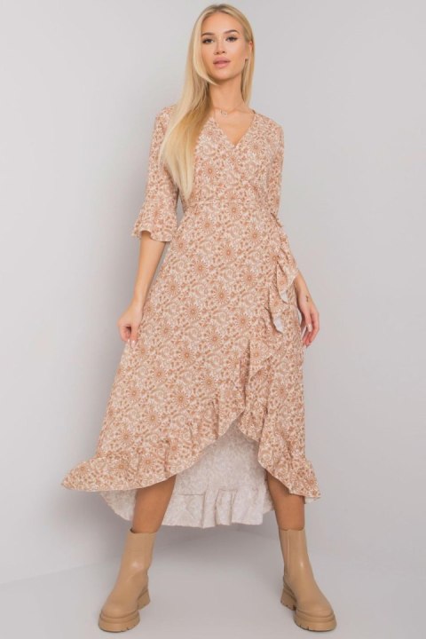 Sukienka model TW-SK-BI-24502-3.46P Beige - Och Bella - L Sukienka model TW-SK-BI-24502-3.46P Beige - Och Bella - L