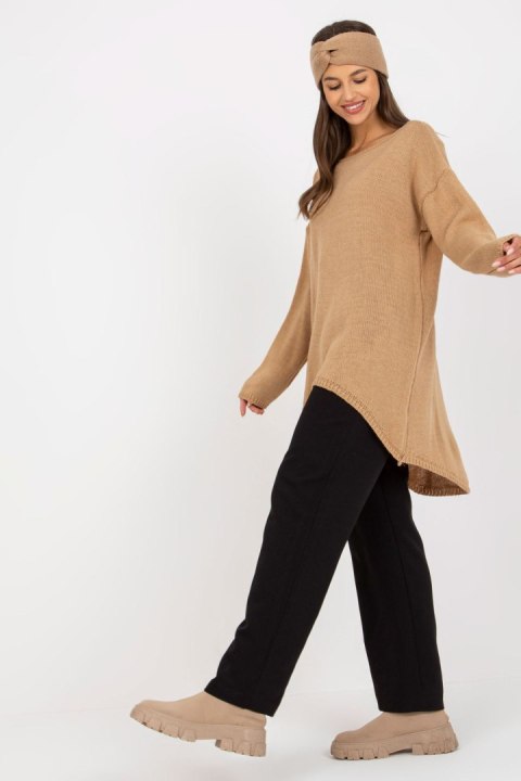 Sweter Damski Model TW-SW-BI-1222.13X Camel - Och Bella - uniwersalny