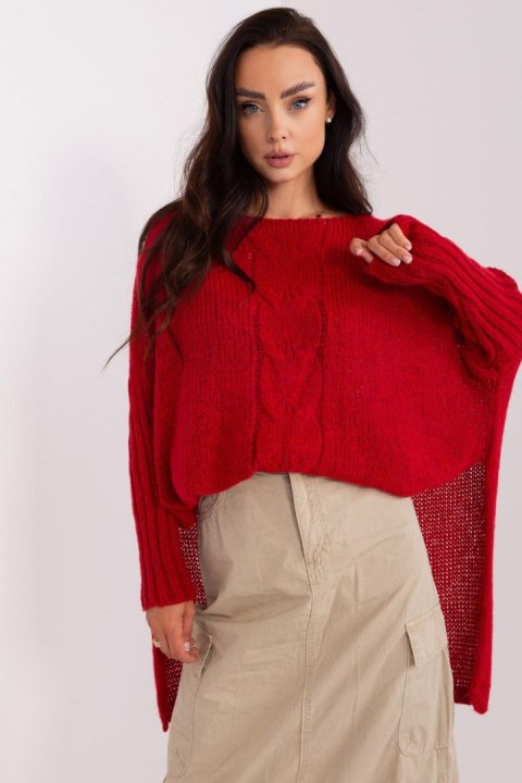 Sweter Damski Model TW-SW-BI-559.45 Dark Red - Och Bella - uniwersalny