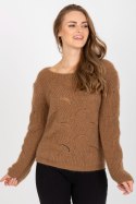 Sweter Damski Model TW-SW-BI-9030.08 Brown - Och Bella - uniwersalny Sweter Damski Model TW-SW-BI-9030.08 Brown - Och Bella - uniwersalny
