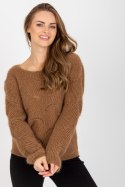 Sweter Damski Model TW-SW-BI-9030.08 Brown - Och Bella - uniwersalny Sweter Damski Model TW-SW-BI-9030.08 Brown - Och Bella - uniwersalny