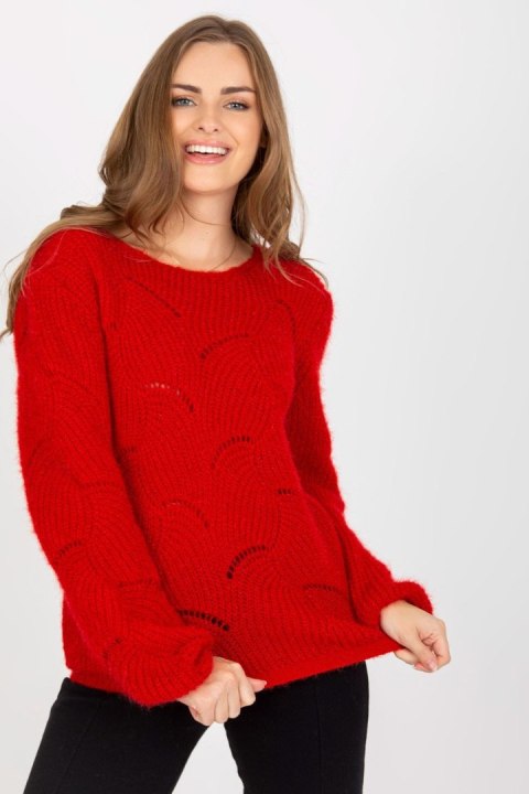 Sweter Damski Model TW-SW-BI-9030.08 Dark Red - Och Bella - uniwersalny Sweter Damski Model TW-SW-BI-9030.08 Dark Red - Och Bella - uniwersalny