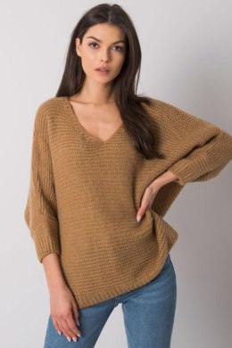 Sweter Damski Model TW-SW-BI-J1001.06 Camel - Och Bella - uniwersalny