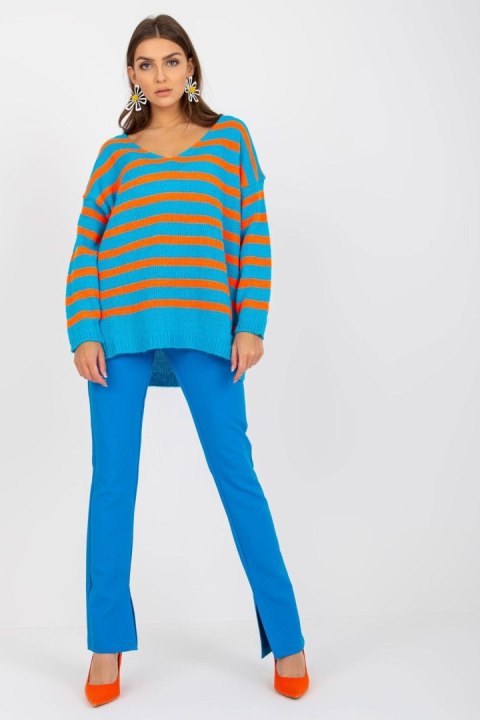 Sweter Damski Model TW-SW-BI-M59.25 Blue - Och Bella - uniwersalny Sweter Damski Model TW-SW-BI-M59.25 Blue - Och Bella - uniwersalny