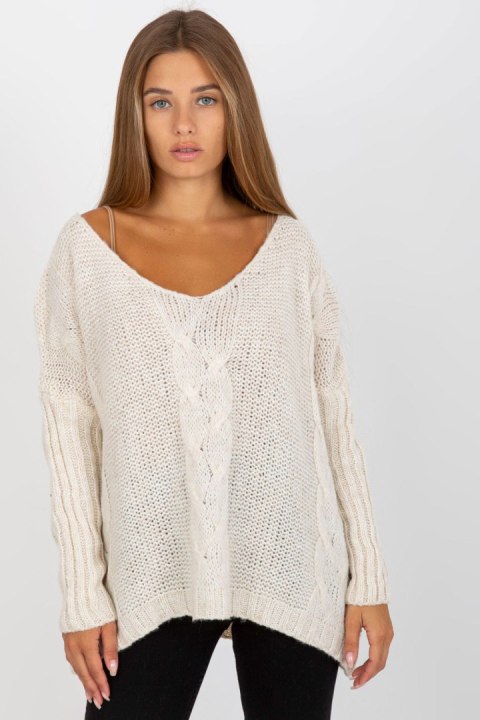 Sweter Damski Model TW-SW-BI-M903.33X Ecru - Och Bella - uniwersalny