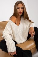 Sweter Damski Model TW-SW-BI-M903.33X Ecru - Och Bella - uniwersalny