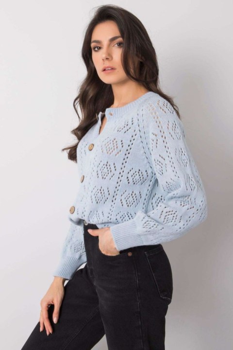 Sweter Kardigan Model TW-SW-BI-591.60 Light Blue - Och Bella - uniwersalny Sweter Kardigan Model TW-SW-BI-591.60 Light Blue - Och Bella - uniwersalny