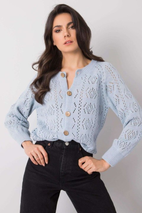 Sweter Kardigan Model TW-SW-BI-591.60 Light Blue - Och Bella - uniwersalny Sweter Kardigan Model TW-SW-BI-591.60 Light Blue - Och Bella - uniwersalny