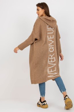 Sweter Kardigan Model TW-SW-BI-M56.35 Dark Beige - Och Bella - uniwersalny
