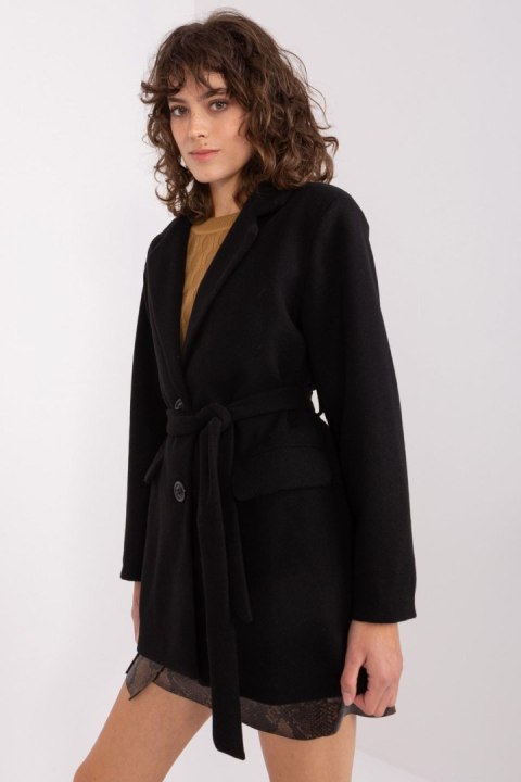 Płaszcz Damski Model TW-PL-BI-2022320.01X Black - Och Bella - M Płaszcz Damski Model TW-PL-BI-2022320.01X Black - Och Bella - M